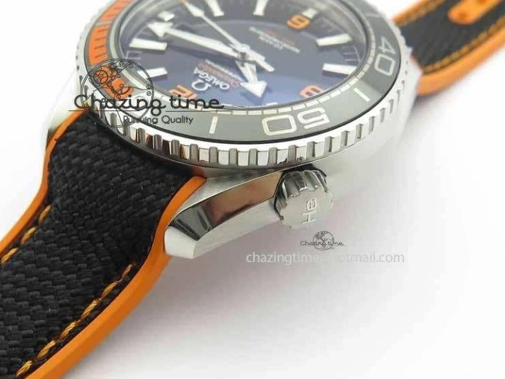 0417 Resilient Planet Ocean 2016 43.5mm SS OM 1:1 Best Edition Black Dial On Black Nylon Strap A 8167